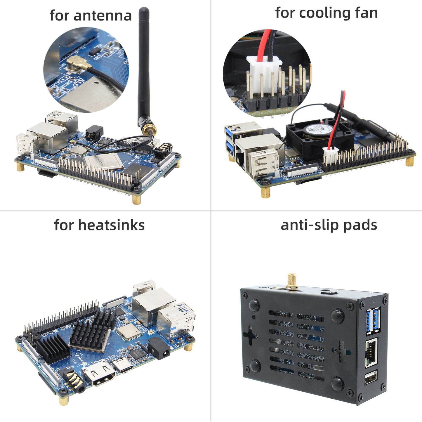 Geekworm Orange Pi 4/Orange Pi 4 LTS Metal Case (N400)