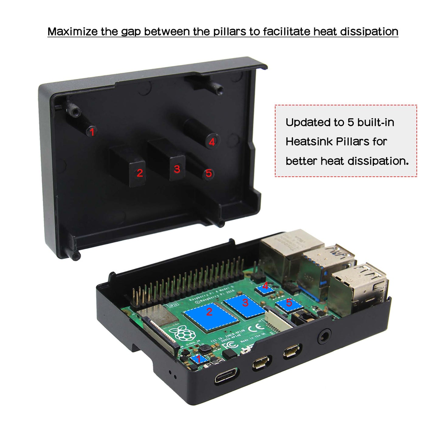 Raspberry Pi 4 Aluminum Alloy Passive Cooling Metal Case (P171)