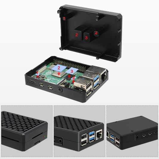 Geekworm Raspberry Pi 4 Aluminum Alloy Passive Cooling Heatsink Case (P232)