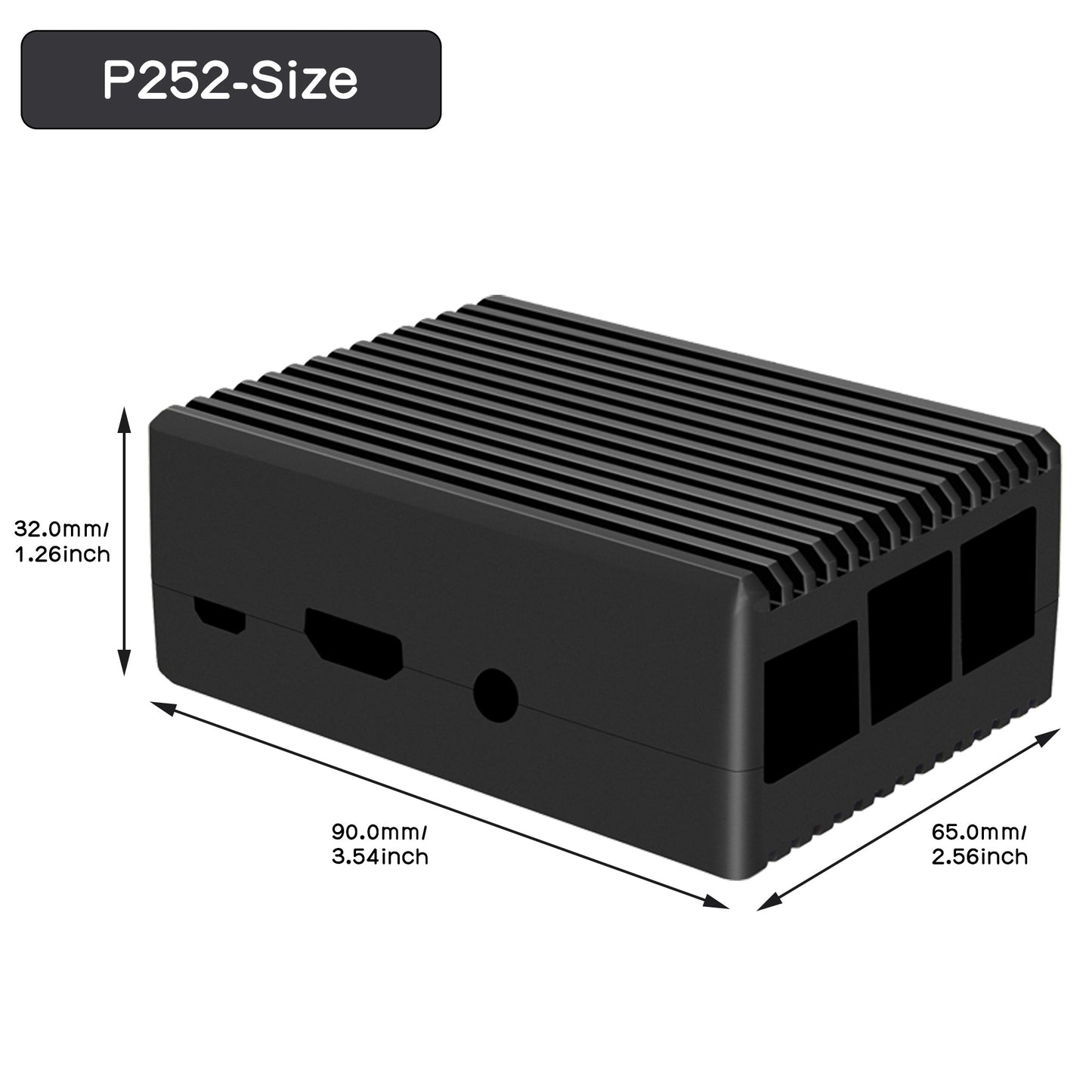 Geekworm Raspberry Pi 3B+/3B Aluminum Alloy Heavy Duty Passive Cooling Case-Black (P252)