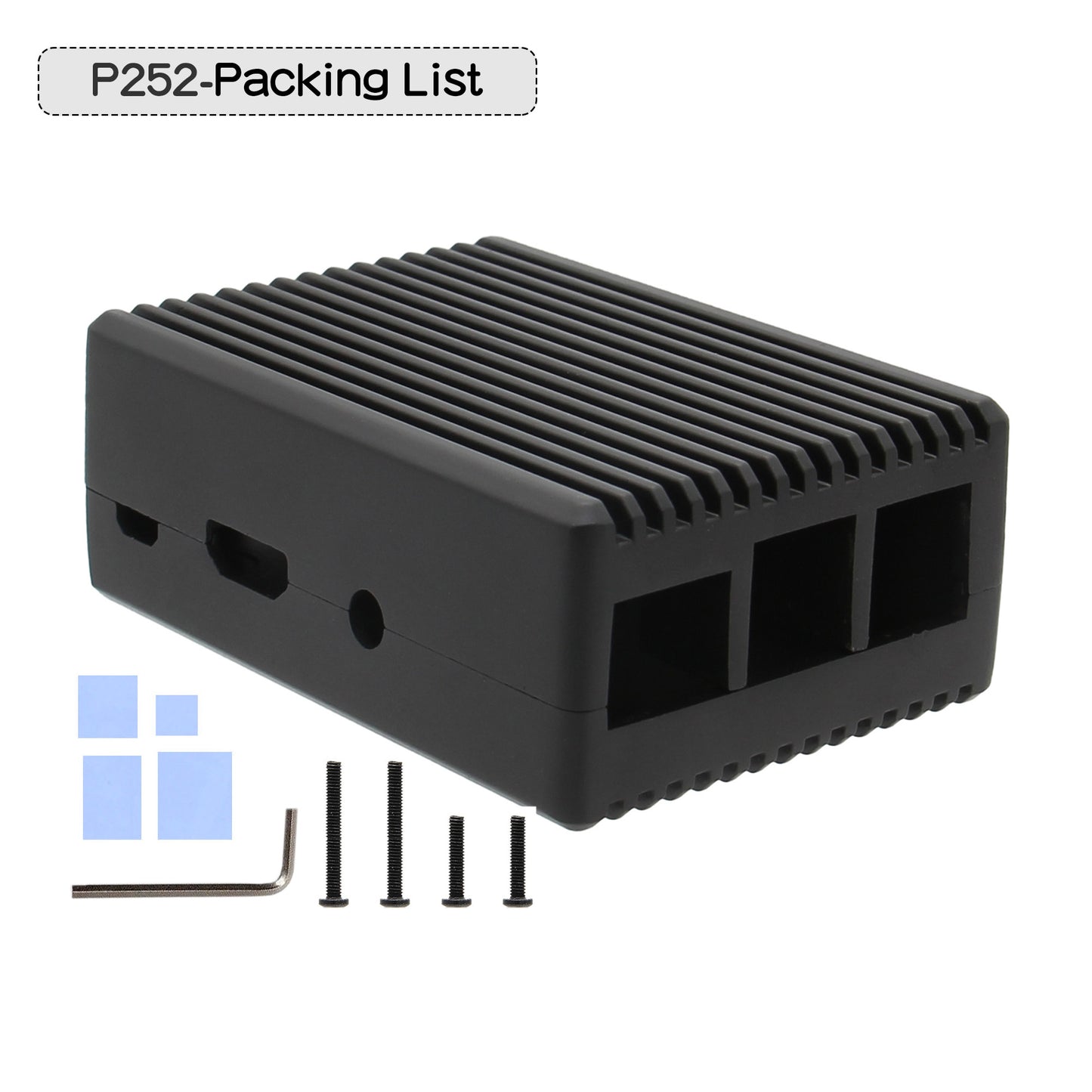 Geekworm Raspberry Pi 3B+/3B Aluminum Alloy Heavy Duty Passive Cooling Case-Black (P252)
