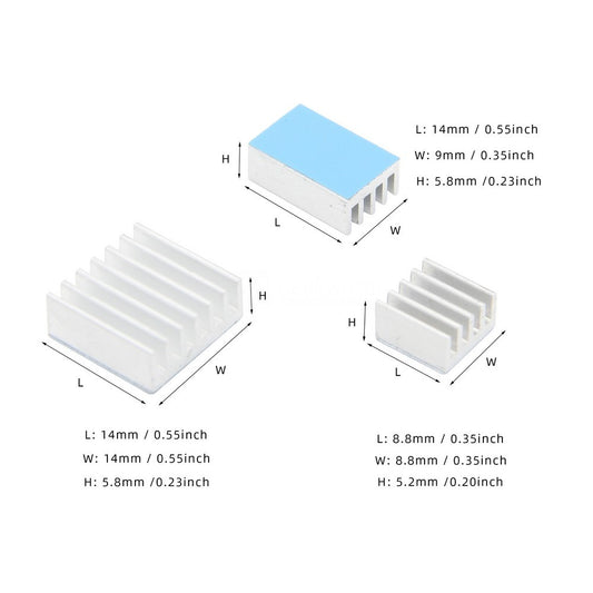 Raspberry Pi 4 Model B 3PCS Aluminum Heatsinks /Cooling Radiators for Raspberry Pi 4B Computer