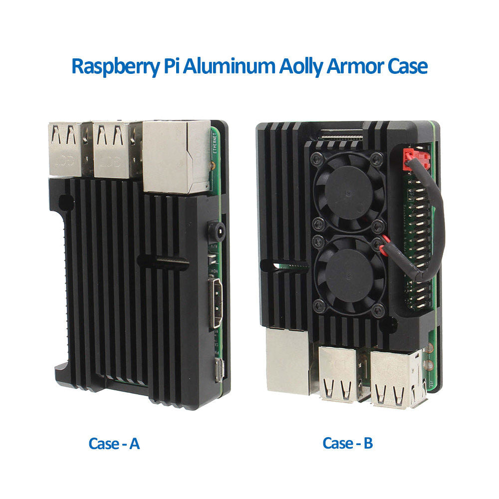 Raspberry Pi 3B+/3B Aluminium Alloy Armor Cooling Case(P122-B)