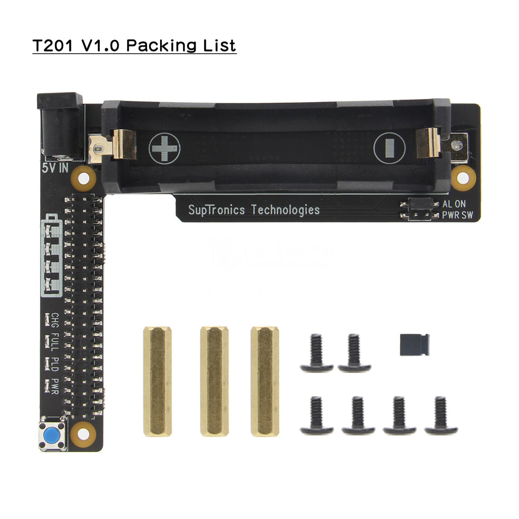 Geekworm T201 1-Cell 18650 UPS ( Max 5.1V 4A Output ) & Power Manageme