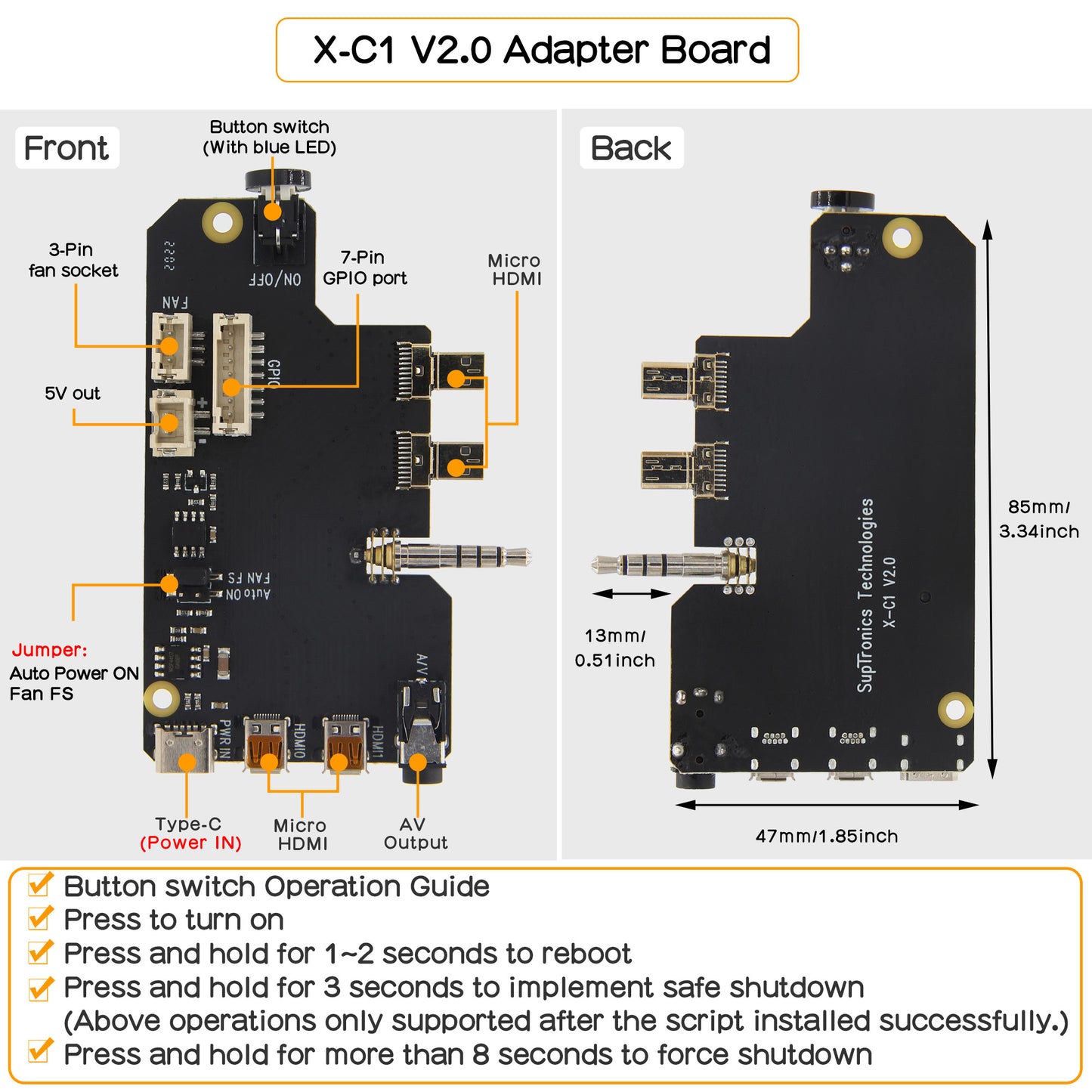 Geekworm Raspberry Pi 4 Case X-C1 Kit V2.0 with PWM Fan | Auto Power On | Safe Shutdown