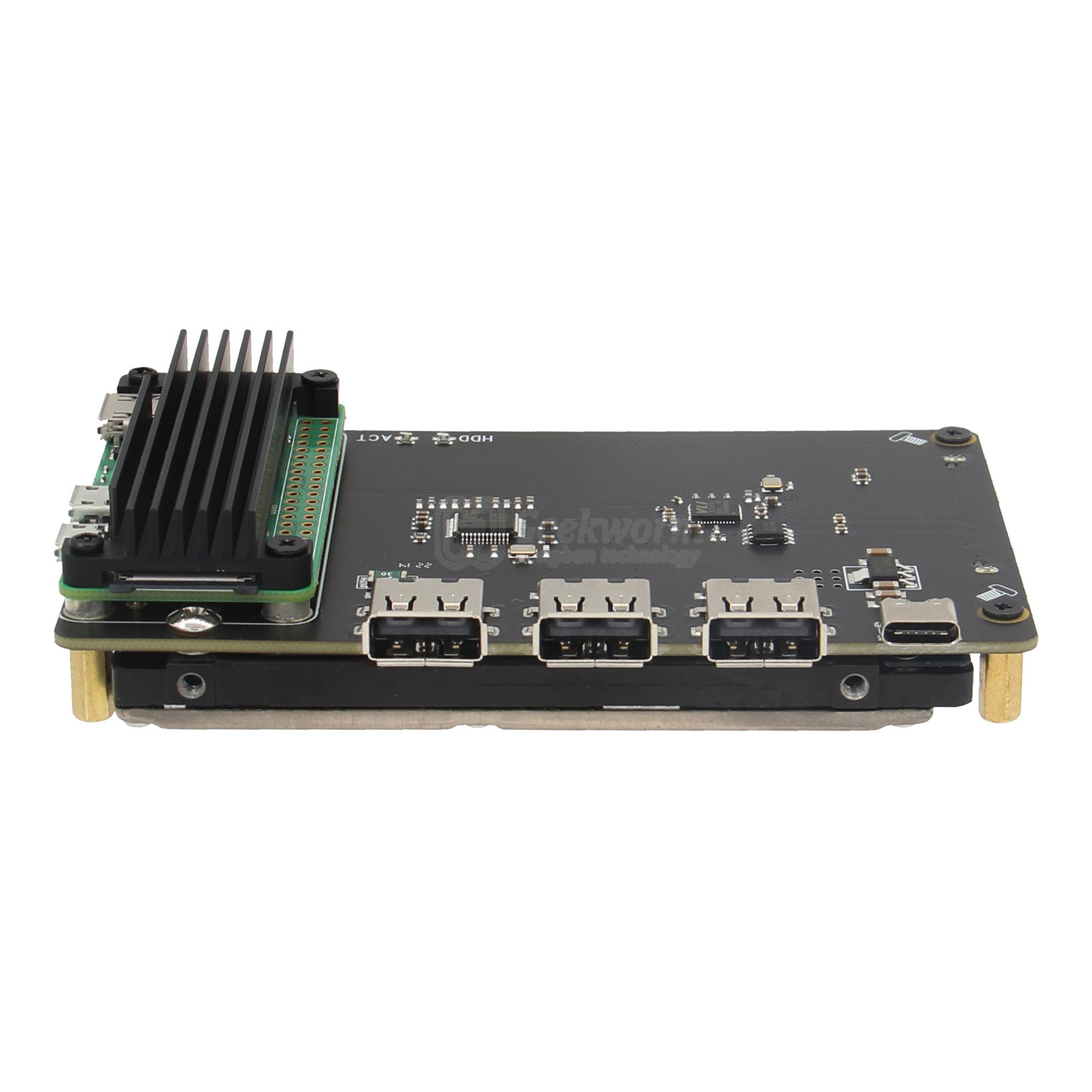Geekworm X301 2.5" SATA HDD/SSD NAS Storage Expansion Board & USB HUB