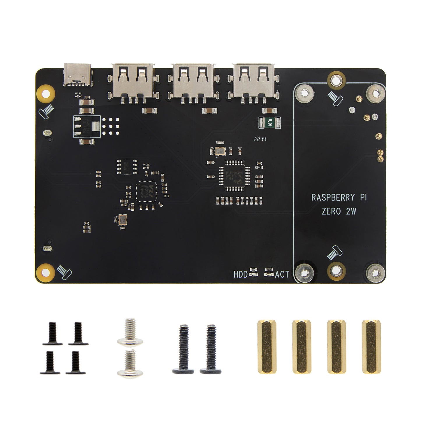 Geekworm X301 2.5" SATA HDD/SSD NAS Storage Expansion Board & USB HUB Compatible with Raspberry Pi Zero 2 W