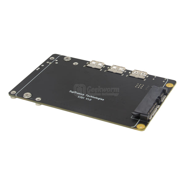 Geekworm X301 2.5" SATA HDD/SSD NAS Storage Expansion Board & USB HUB