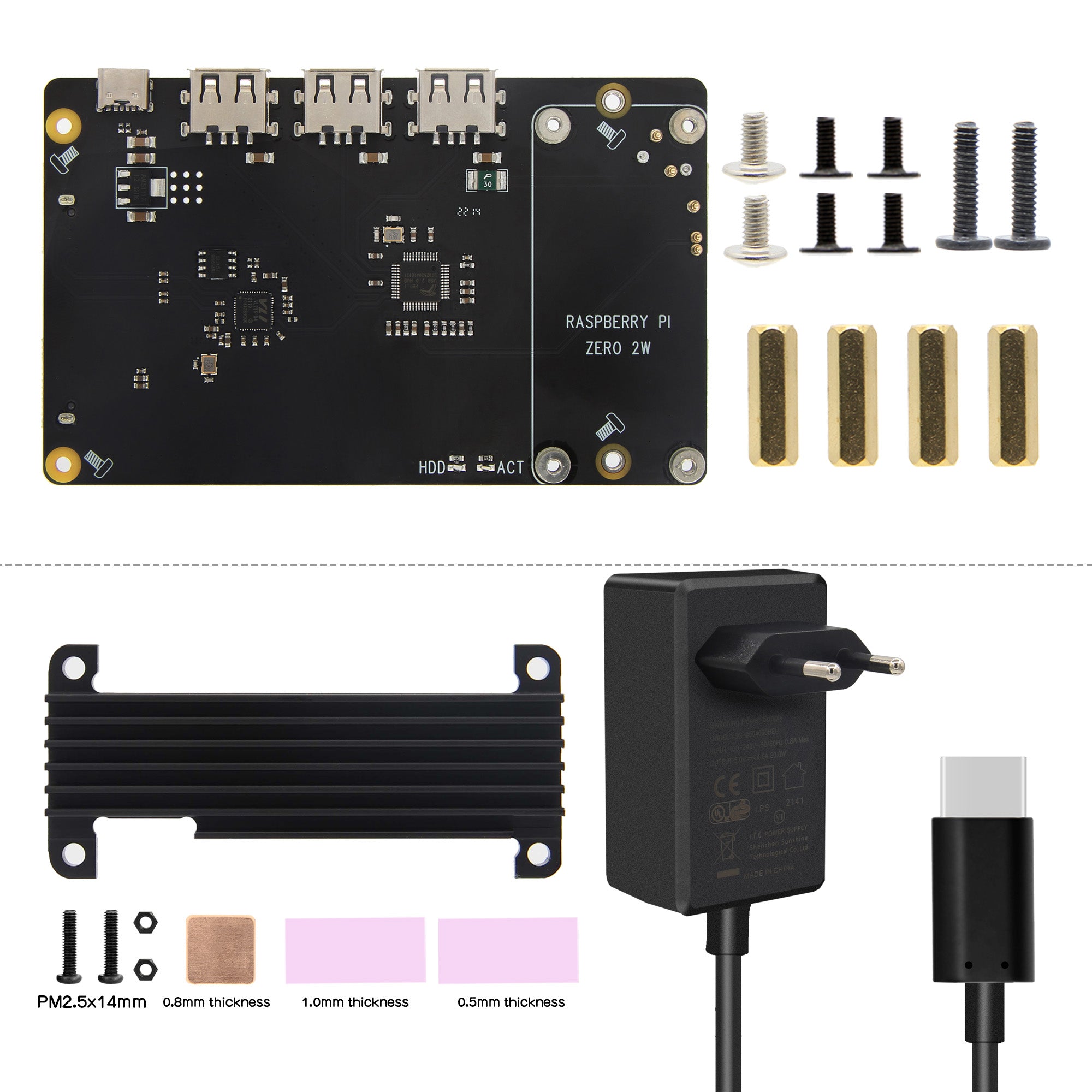 Geekworm X301 2.5" SATA HDD/SSD NAS Storage Expansion Board & USB HUB