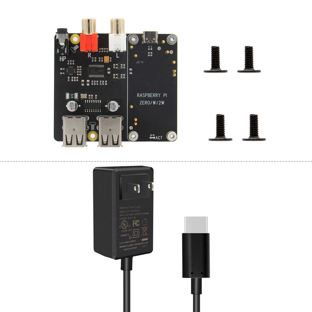 Geekworm X302 HiFi DAC HAT Expansion Board & USB HUB Compatible with Raspberry Pi  Zero 2W / Zero W