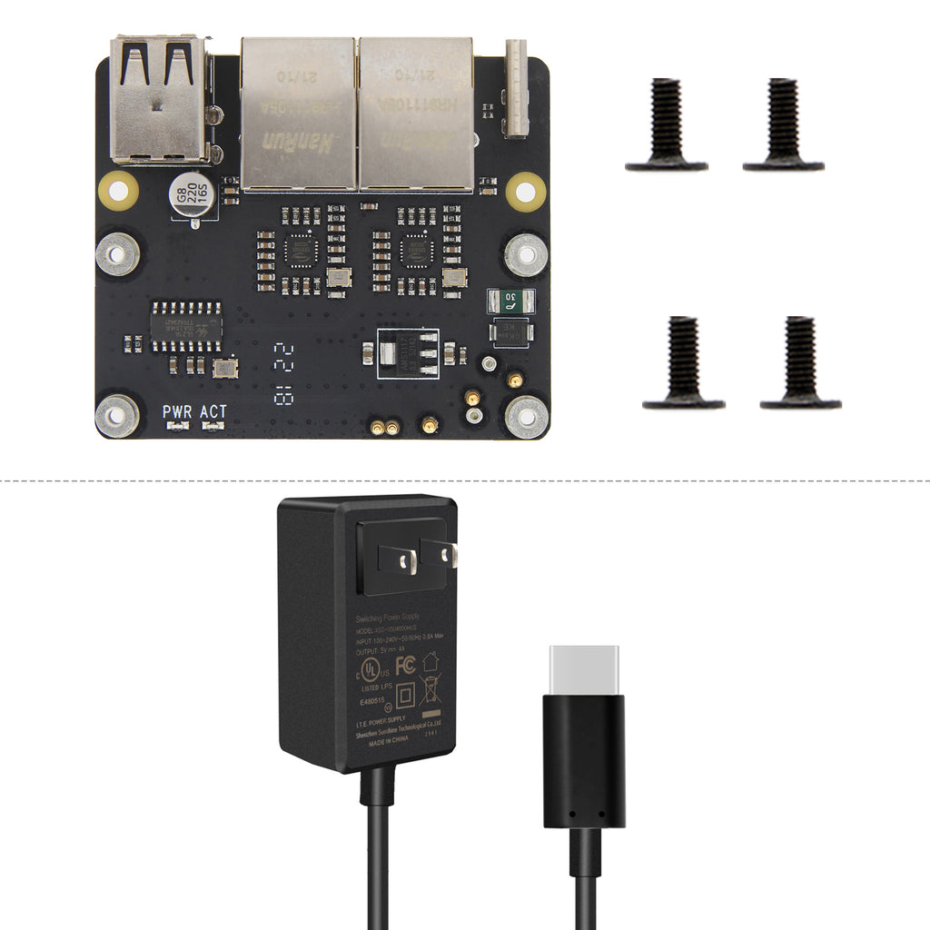 Geekworm X305 Soft Router Expansion Board & USB HUB for Raspberry Pi Zero W