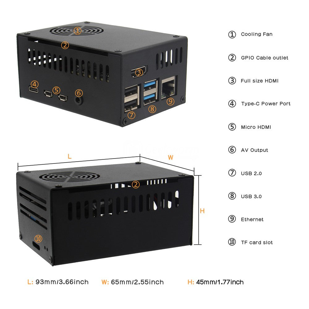 Geekworm X630-C1 Metal Case for Raspberry Pi 4&X630