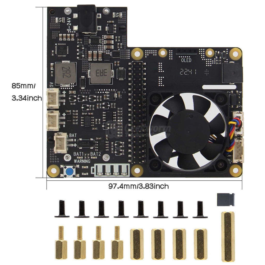 Raspberry Pi 5/4B/3B+/3B X729 18650 UPS (Max 5.1V 6A) with Wide 6 