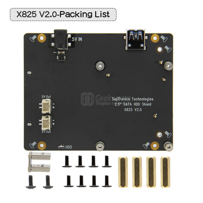 For Raspberry Pi 4, X825 V2.1 2.5 inch SATA HDD/SSD Expansion Board