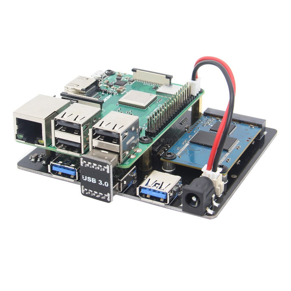 For Raspberry Pi 3B+/3B, X852 3B+/3B V1.1 Dual mSATA SSD Storage Expansion Board