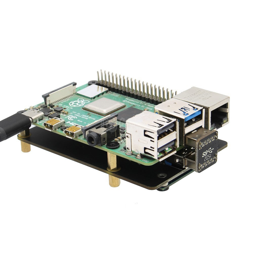 For Raspberry Pi 4, X857 V2.0 USB3.0 mSATA SSD Expansion Board 