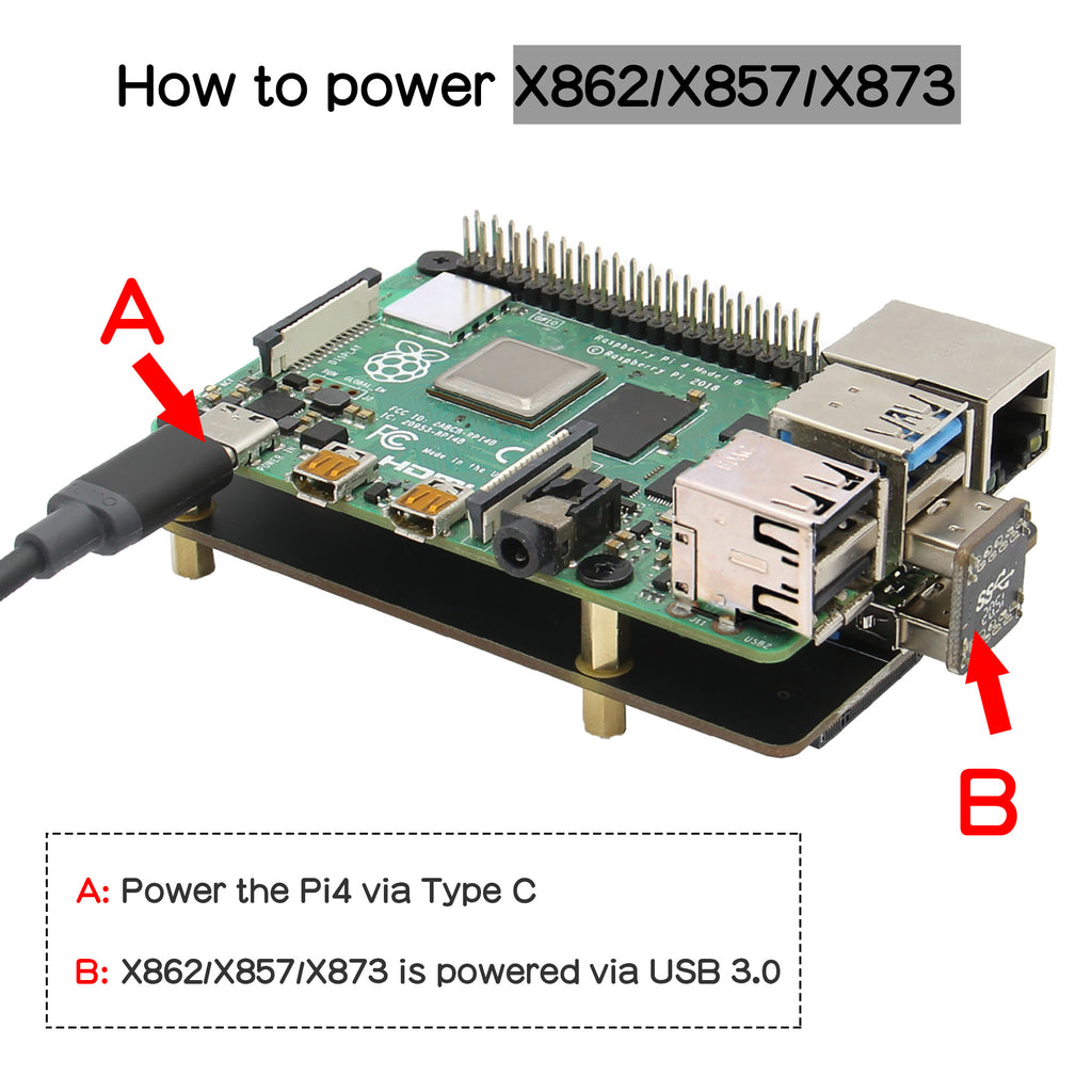 For Raspberry Pi 4, X857 V2.0 USB3.0 mSATA SSD Expansion Board – Geekworm