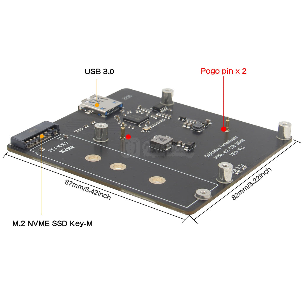 For Raspberry Pi 4, X876 V1.1 NVME M.2 SSD Storage Expansion Board Sup –  Geekworm