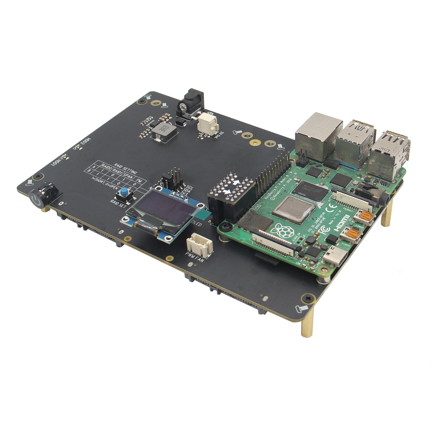 For Raspberry Pi 4, X882 V2.0 Dual 2.5" SATA HDD Expansion Board with Safe Shutdown Function