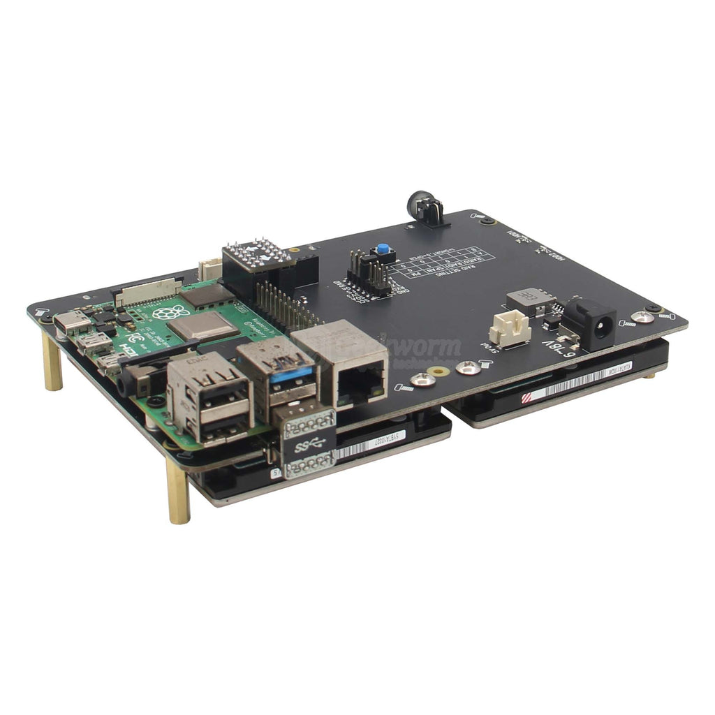 For Raspberry Pi 4, X882 V2.0 Dual 2.5" SATA HDD Expansion Board with Safe Shutdown Function