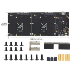 Geekworm NASPi Gemini 3.5 Dual 3.5'' SATA HDD NAS Storage Kit with DC