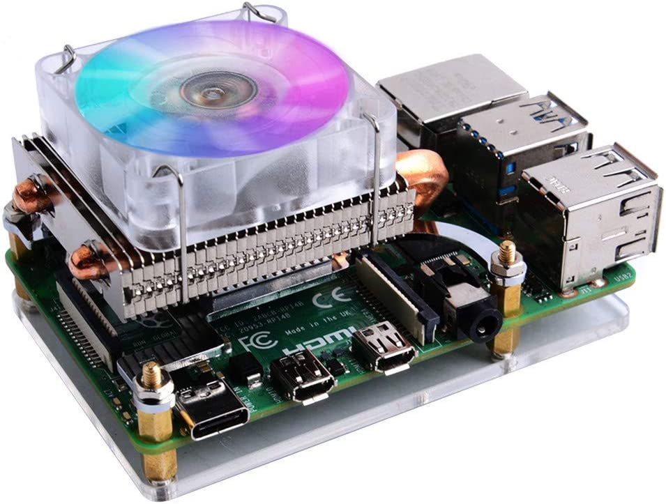 Raspberry Pi 4B/3B+/3B Ice-Tower CPU Cooling Fan with Heatsink