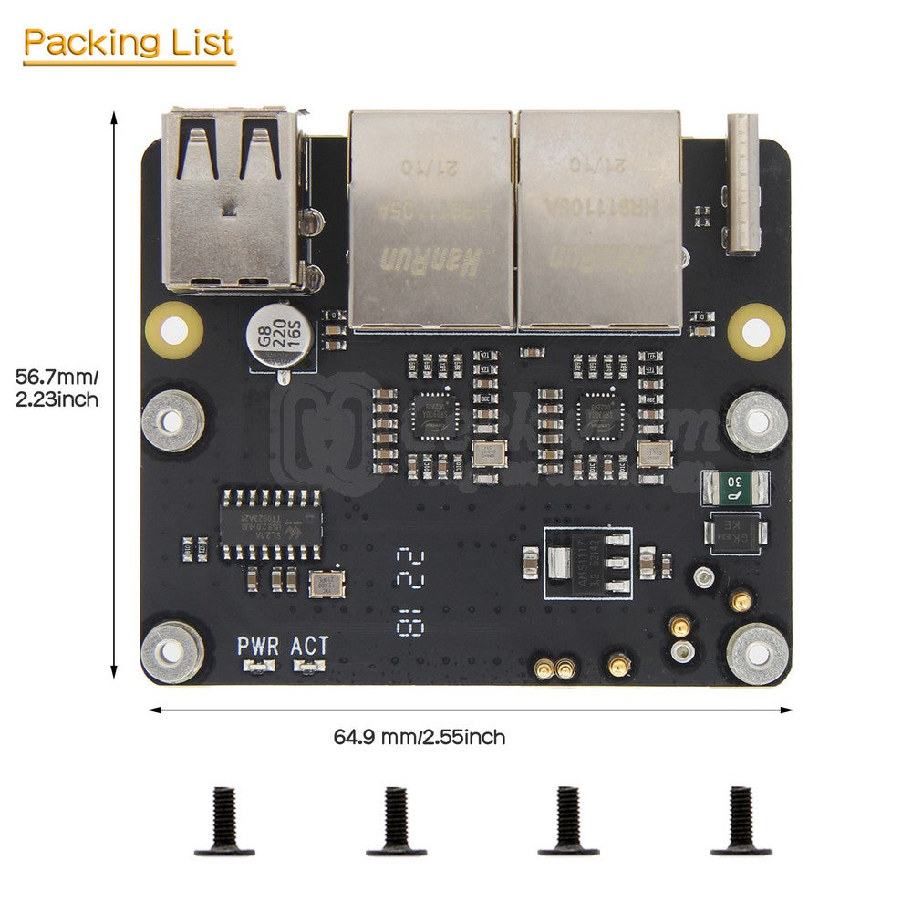 Geekworm X305 Soft Router Expansion Board & USB HUB for Raspberry Pi Zero W