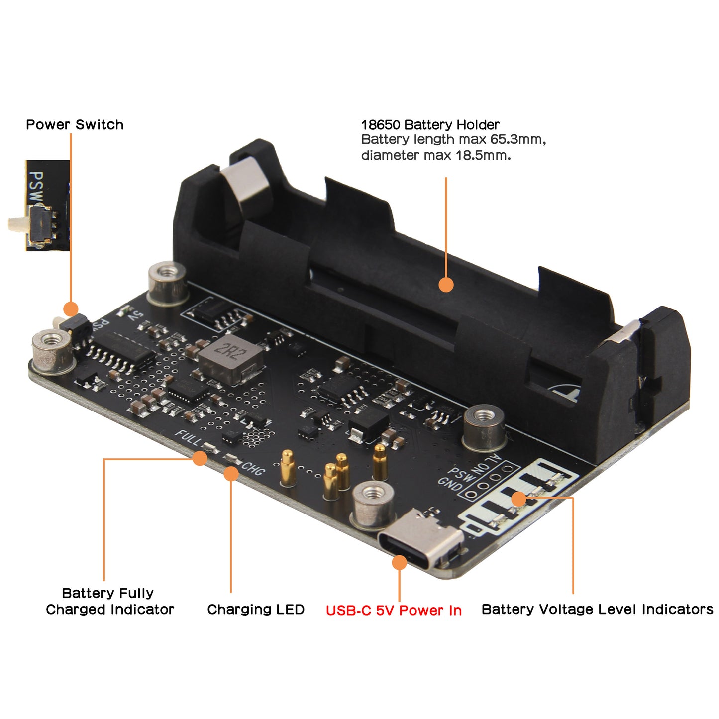 Geekworm X306 V1.3 18650 UPS Expansion Board for Raspberry Pi Zero 2W